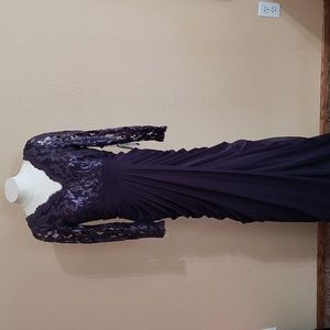 NWT Adrianna Papell Sequined Lace Formal Maxi Dress Size 10